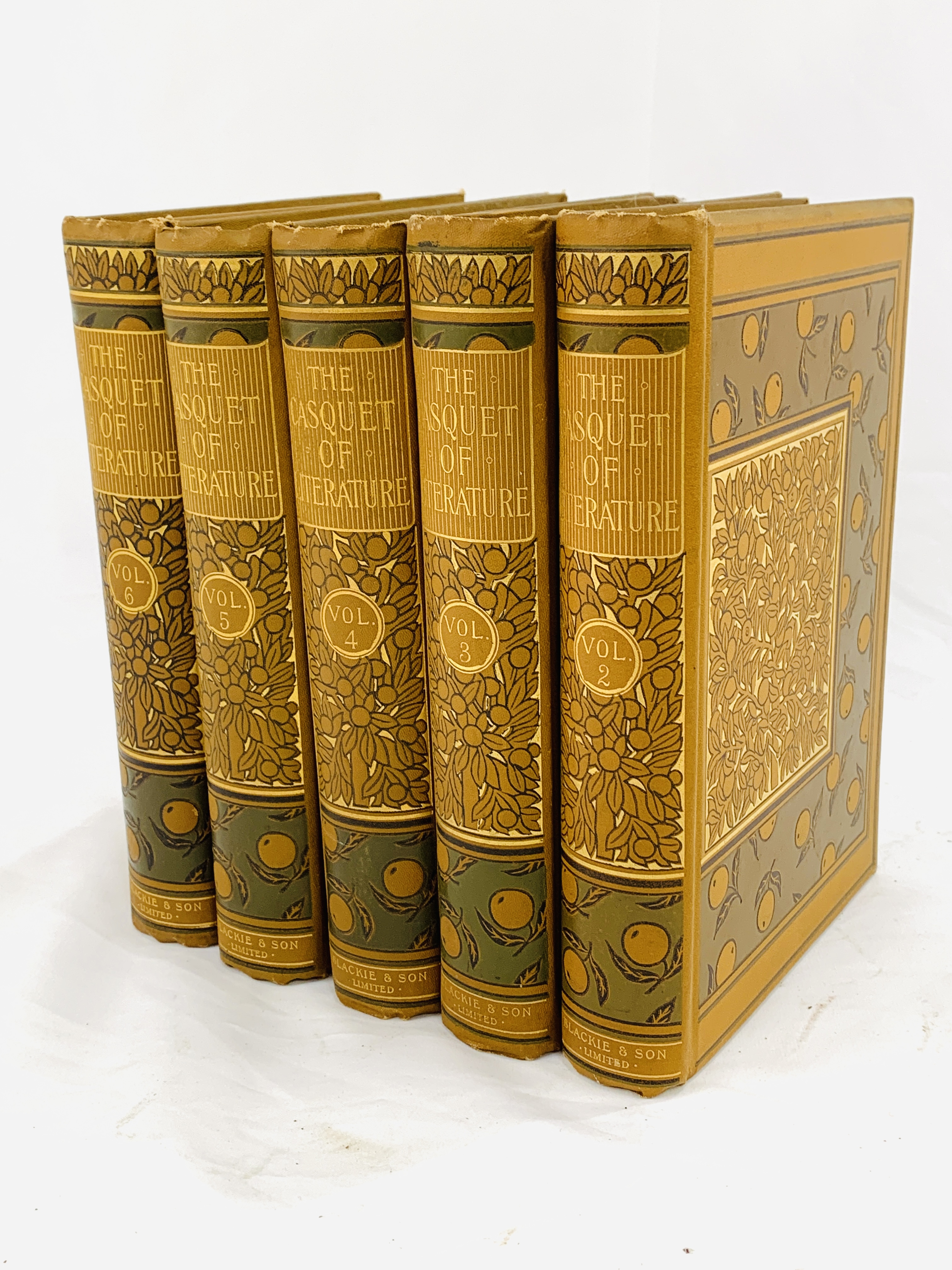 Casquet of Literature, 5 volumes in Art Nouveau cloth bindings