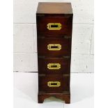 Brass bound mahogany small chest of four drawers
