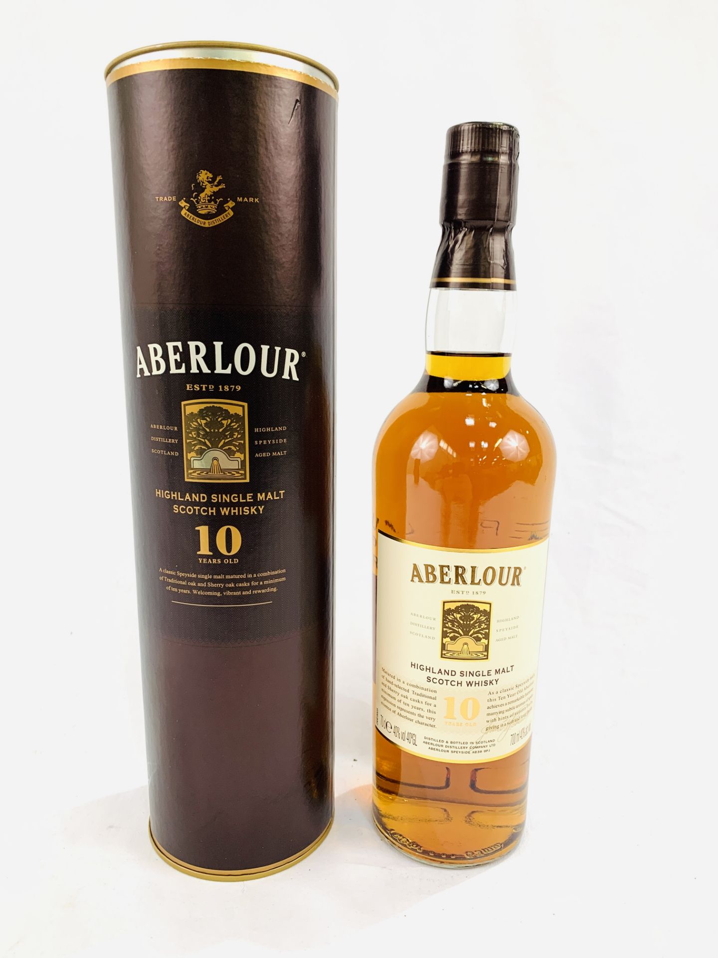 70cl bottle of Aberlour 10 year old single malt Scotch Whisky