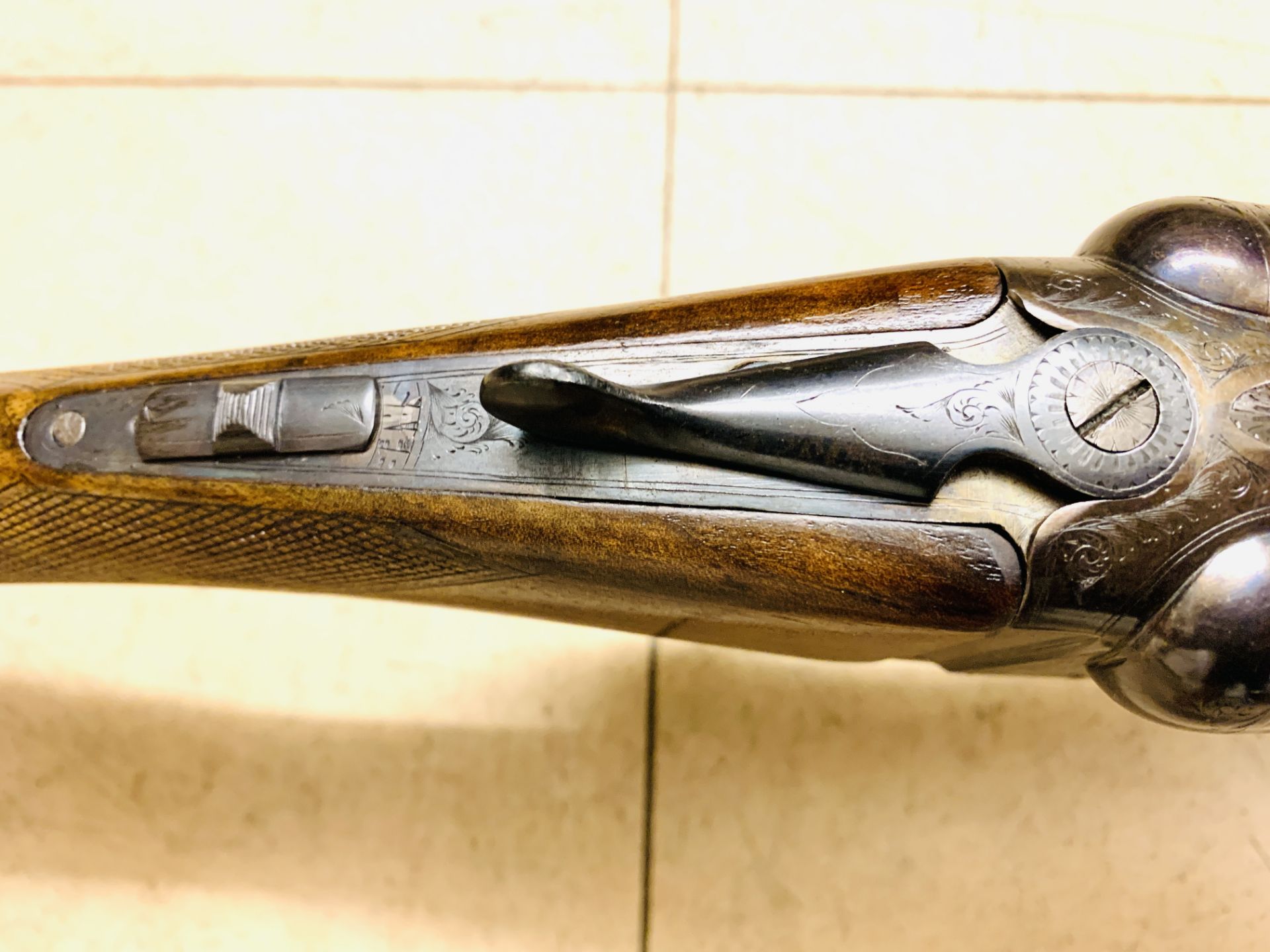 16 bore side by side double barrel shotgun, barrels stamped Gogswell & Harrison Ltd London. - Image 6 of 9