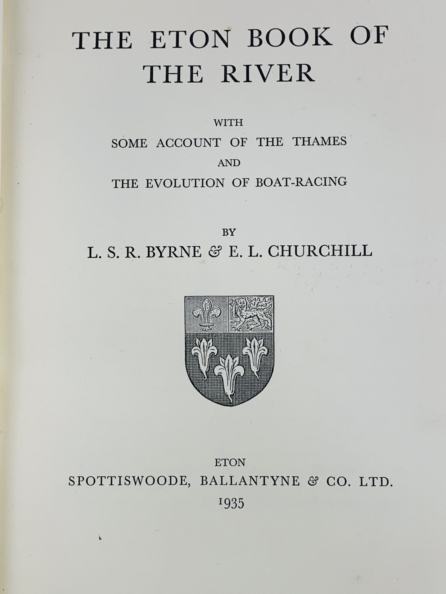 Eton Book of the River, 1935, 1st edition, binding by Sangorski & Sutcliffe - Image 2 of 4