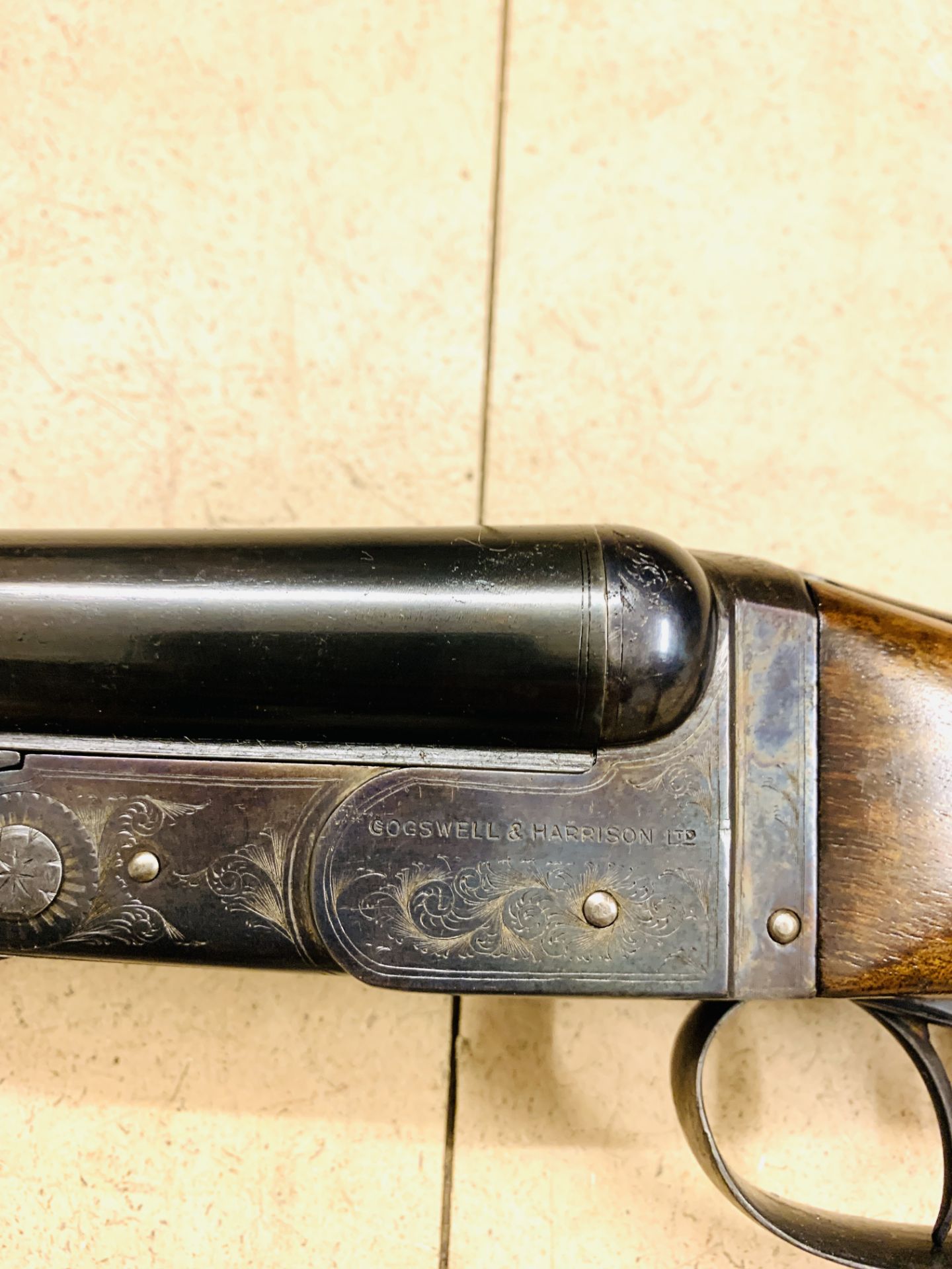 16 bore side by side double barrel shotgun, barrels stamped Gogswell & Harrison Ltd London. - Image 3 of 9