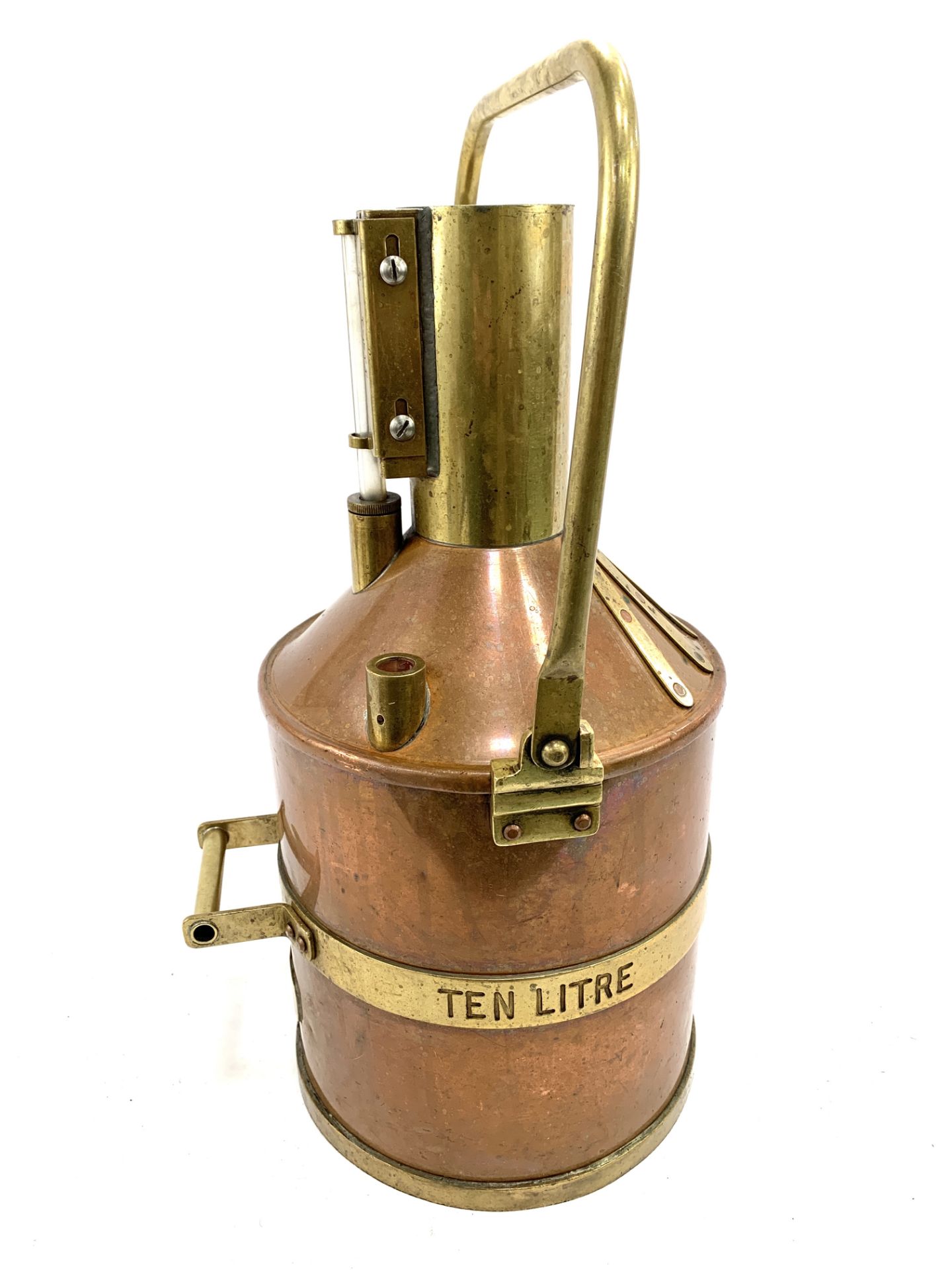 Brass and copper 10 litre petrol measure - Image 2 of 3