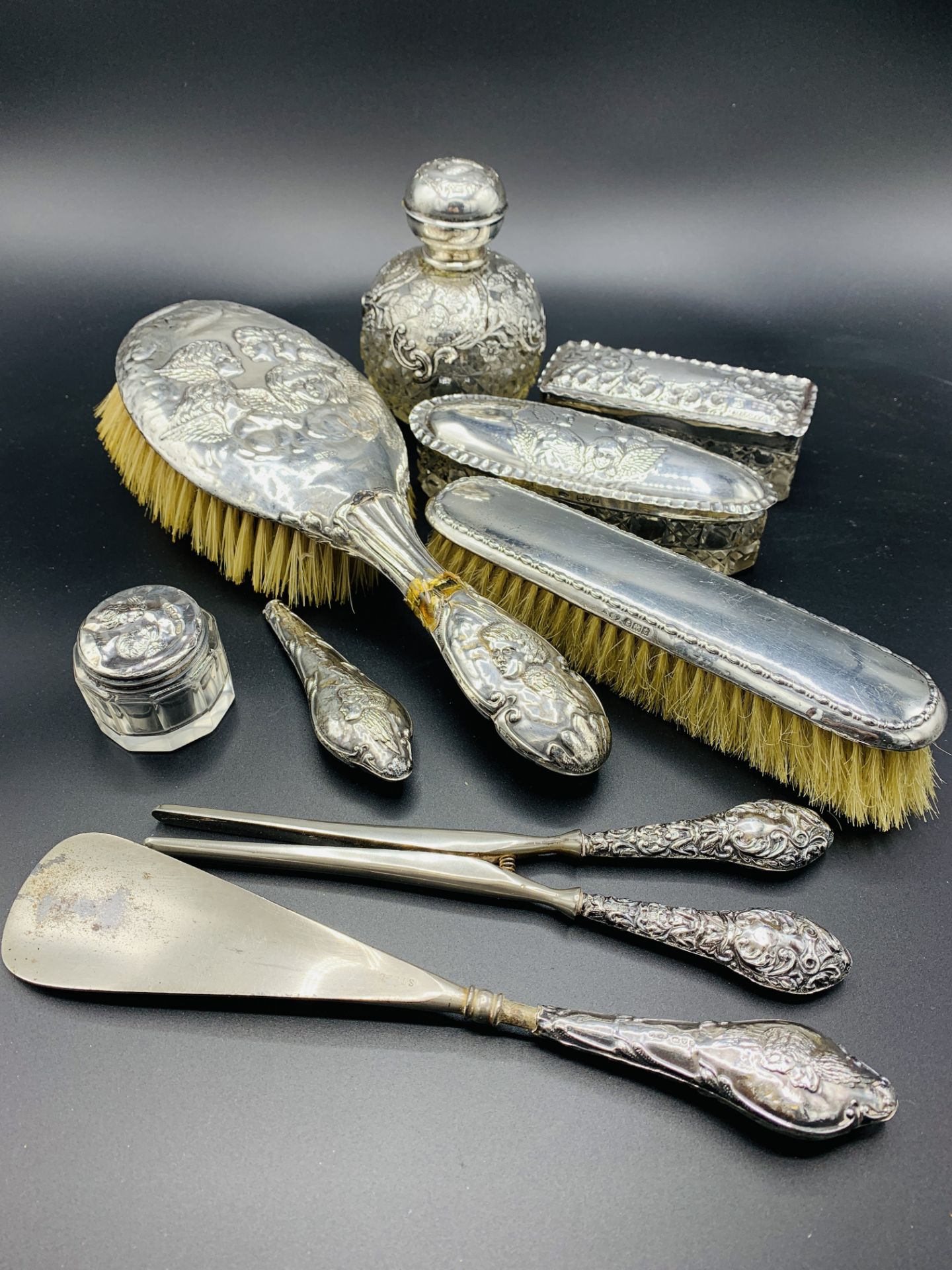 Silver mounted dressing table set and other silver mounted items - Image 3 of 4