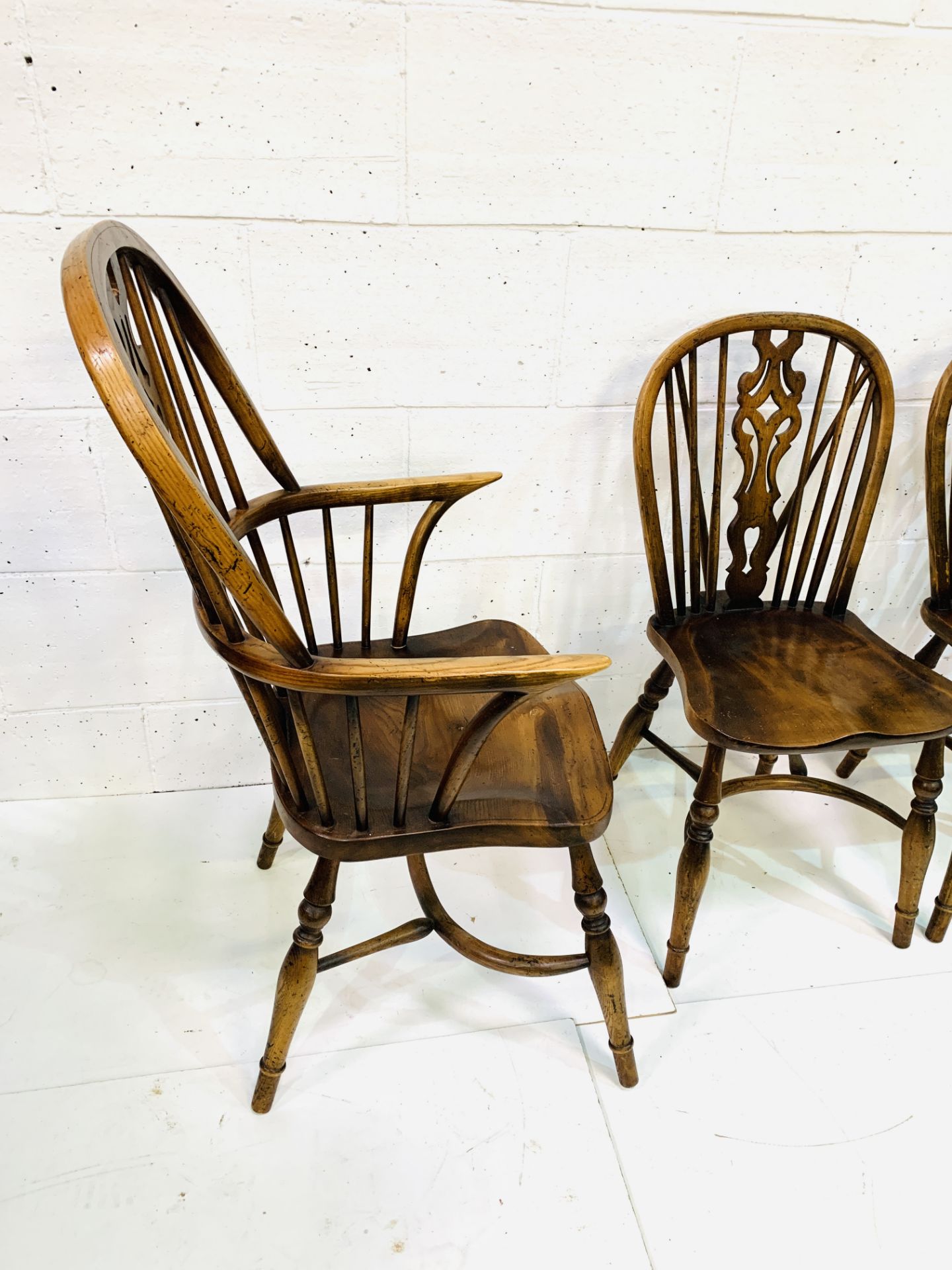 A group of four oak and elm chairs by Brights of Nettlebed. - Image 4 of 5