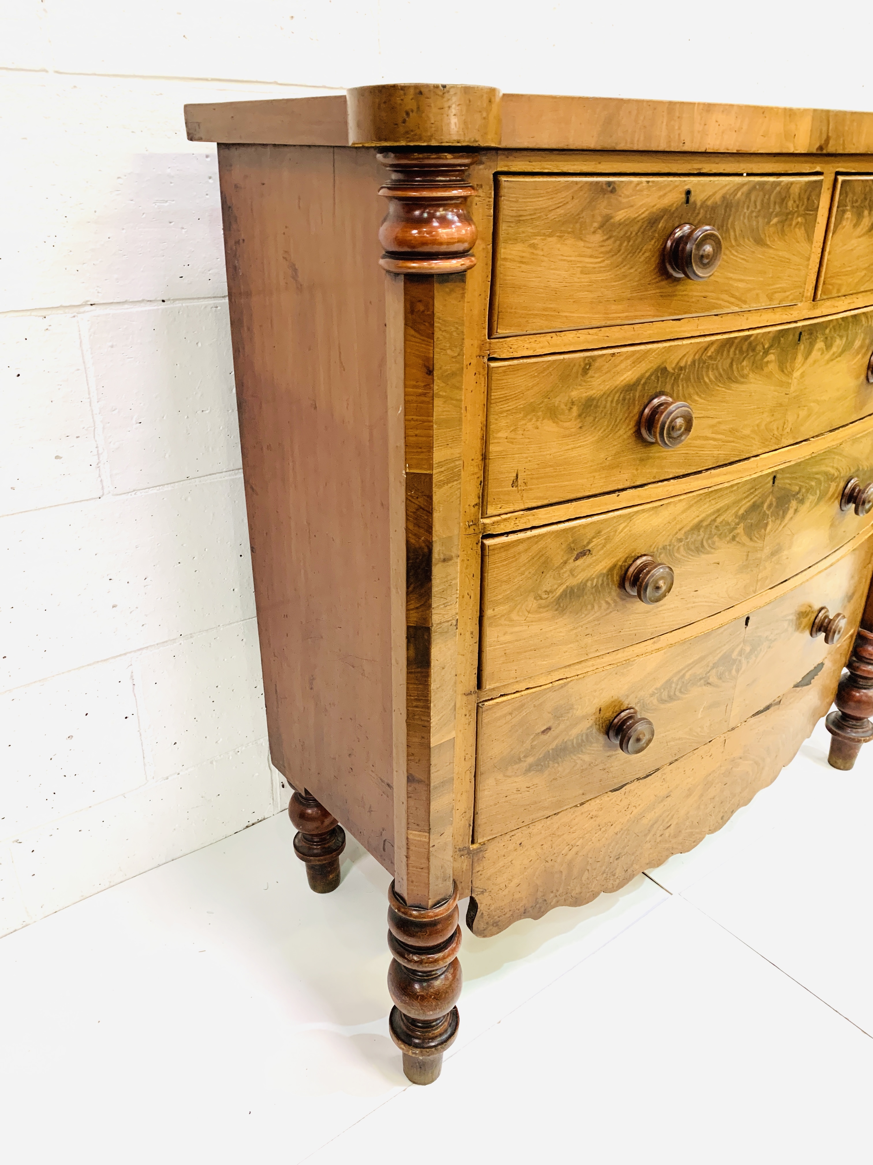 Victorian mahogany veneer Scotch chest of drawers - Image 3 of 8