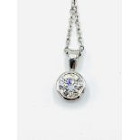 18ct white gold and solitaire diamond pendant on a 18ct white gold chain