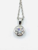 18ct white gold and solitaire diamond pendant on a 18ct white gold chain