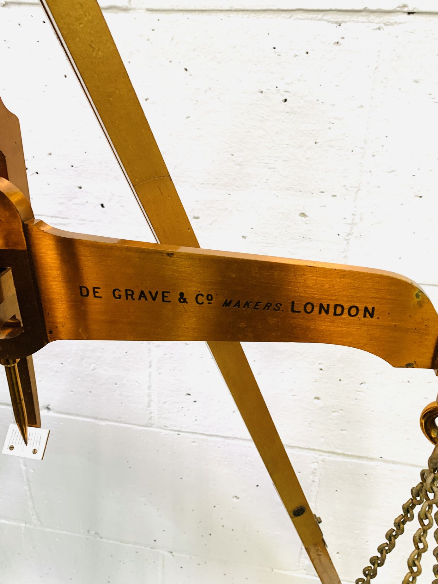 Original pine box containing balance scales to weigh to 56lbs by De Grave, London - Image 3 of 9