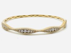 18ct gold and diamond bangle