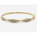 18ct gold and diamond bangle