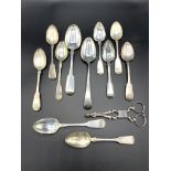 Various items of silver cutlery