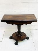 Victorian flame mahogany card table