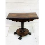 Victorian flame mahogany card table