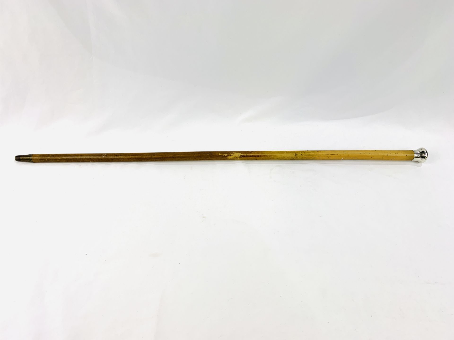 Malacca cane with hallmarked silver top