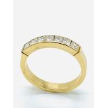 Gold and princess cut diamond half eternity ring