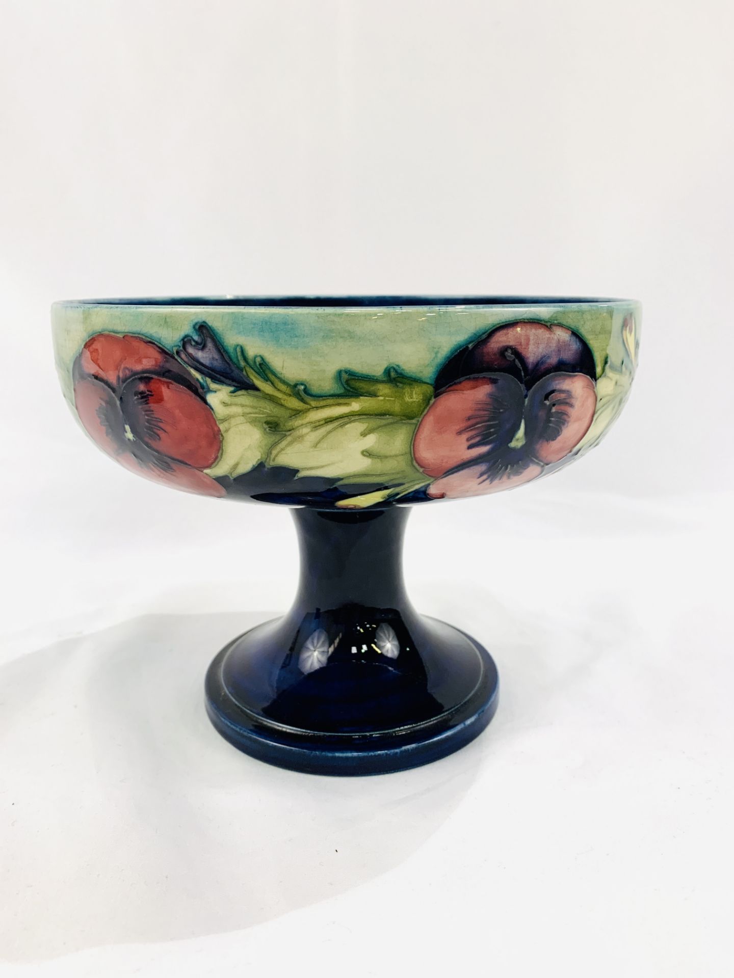 1930's 'Pansies' Moorcroft bowl on stand