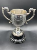 Silver two handled trophy