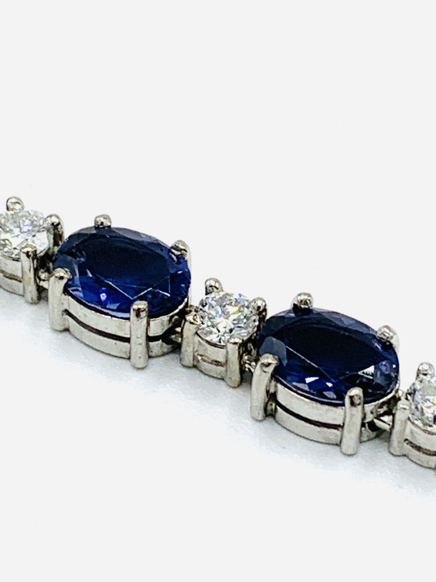 18ct white gold, iolite and diamond necklace - Image 6 of 6