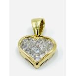 Gold and diamond heart shaped pendant