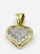 Gold and diamond heart shaped pendant