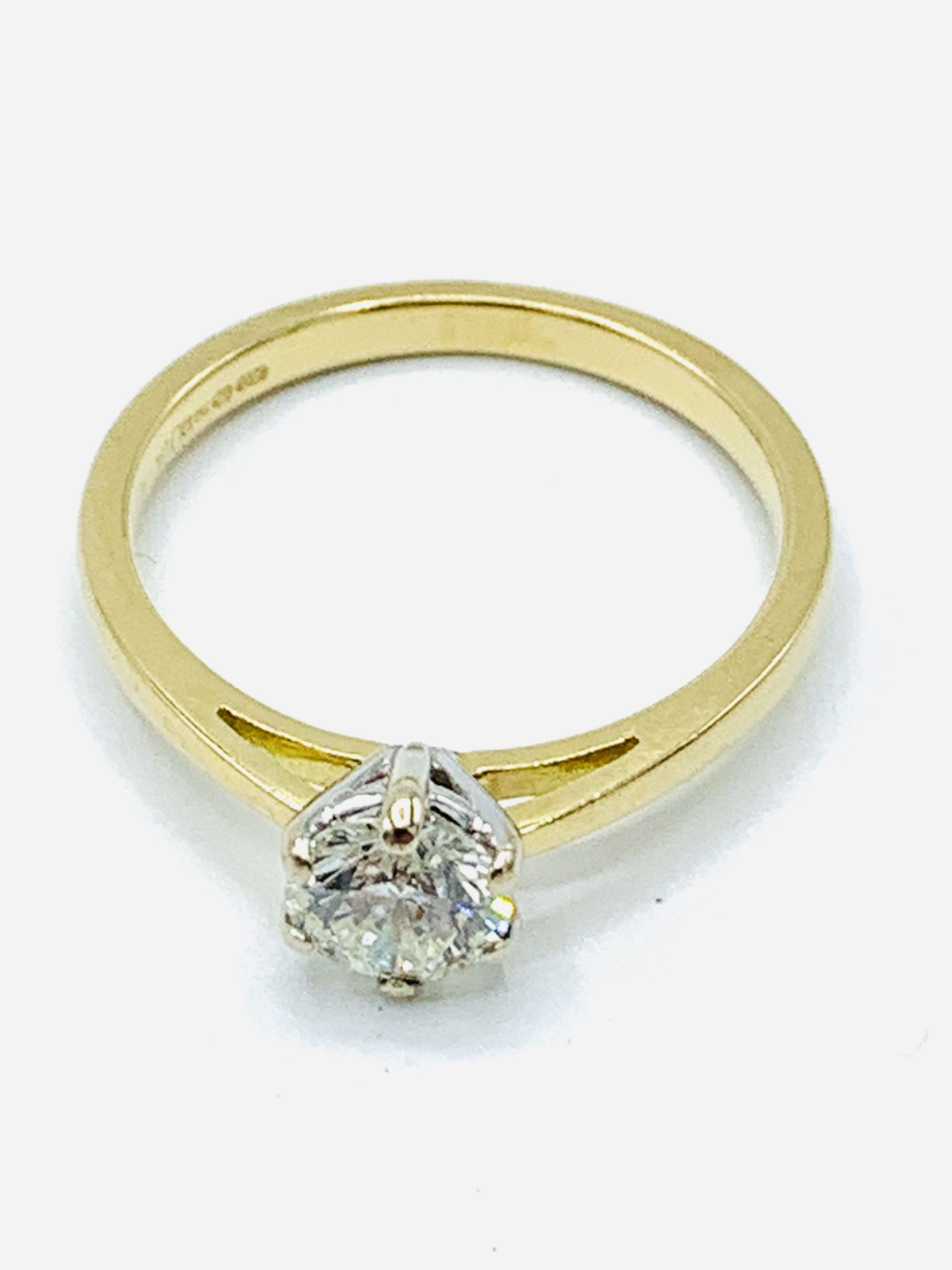 18ct gold and diamond solitaire ring 0.66ct. - Image 2 of 5