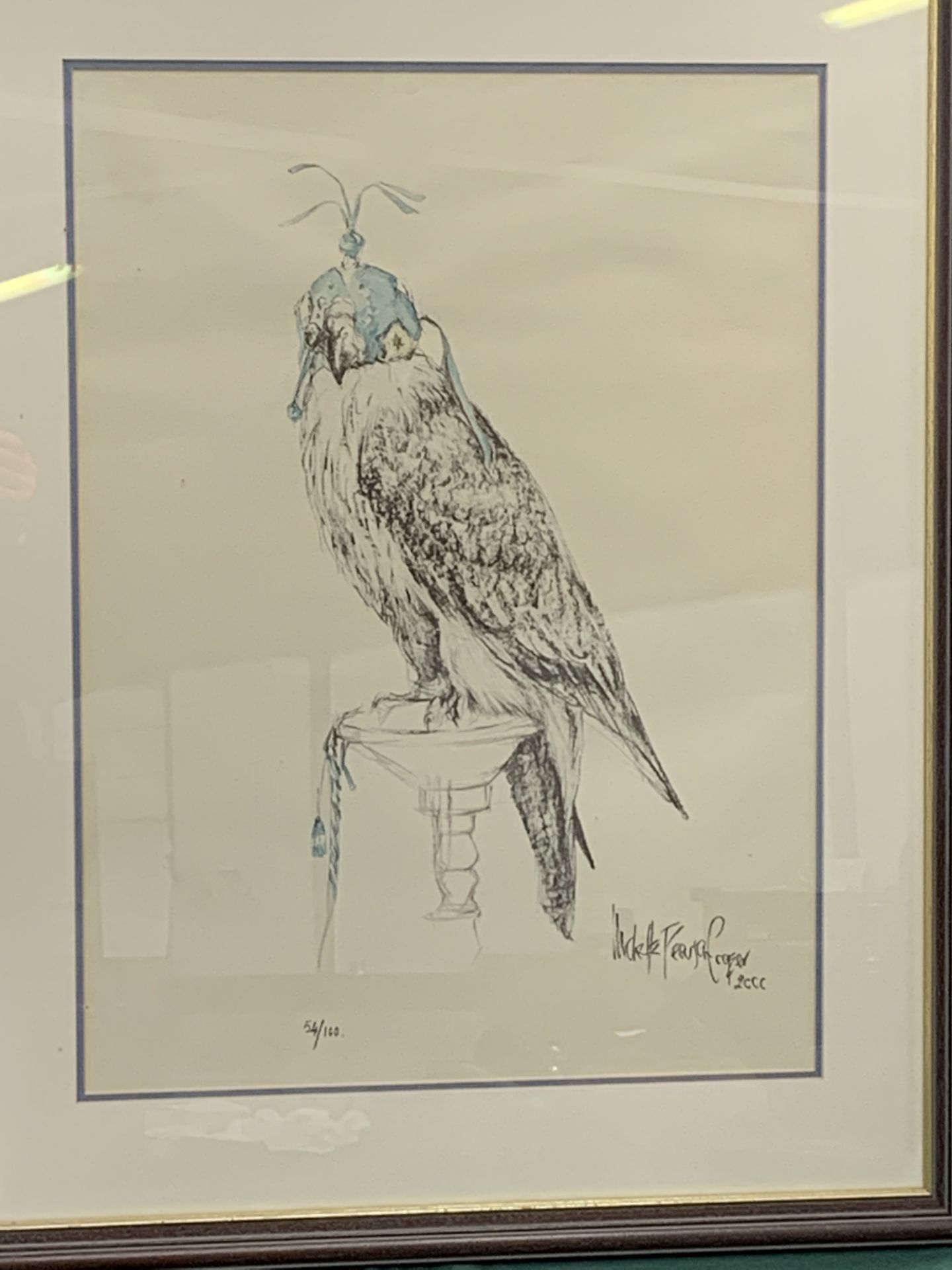 Framed and glazed limited edition print of a bird of prey signed Mark Pearson Cooper - Image 2 of 2