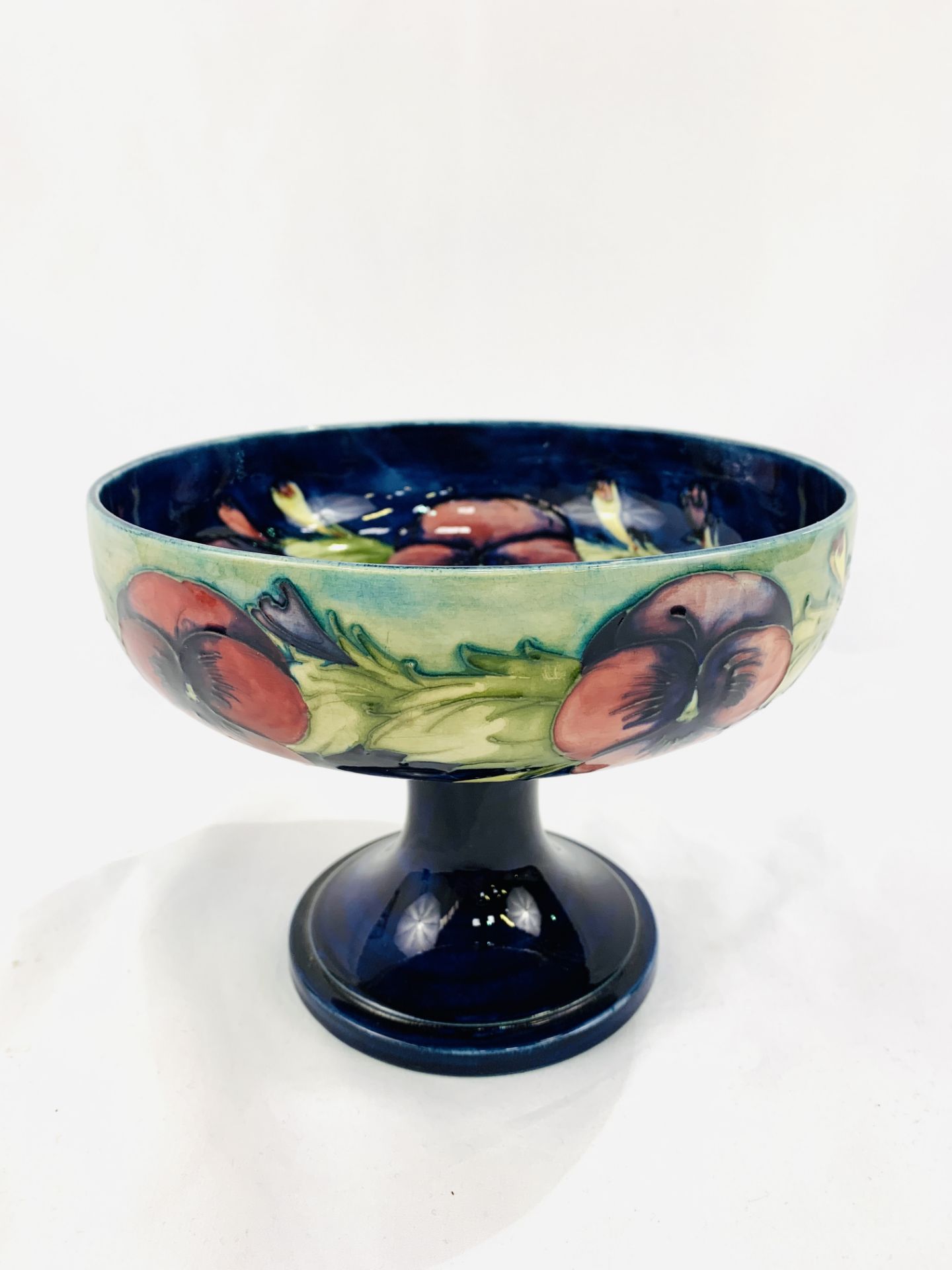 1930's 'Pansies' Moorcroft bowl on stand - Image 2 of 4