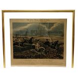 Group of four gilt framed and glazed prints of "The first Steeple-Chase on Record",