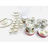 Spode 'Tuscana' coffee set; together with Spode 'Marlborough Sprays' part tea and coffee set