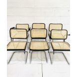 Group of six Italian chrome framed chairs