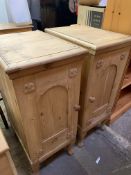 Pair of pine bedside cabinets