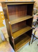 Mahogany open bookshelves