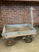 Wooden four wheel hand cart