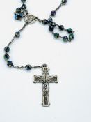 Sterling silver and bead rosary