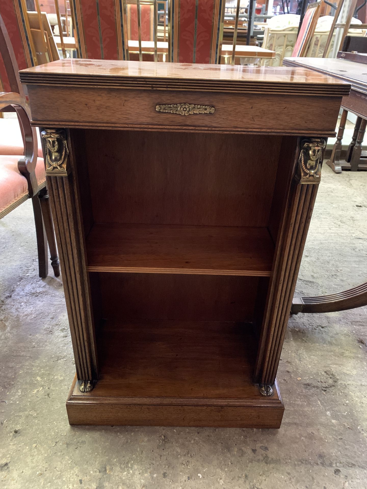 Mahogany small open bookcase