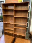 Set of open bookshelves