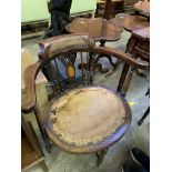 Victorian mahogany framed open arm chair