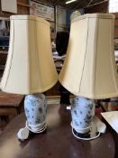 Two ceramic Oriental table lamps