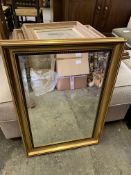 Gilt framed bevelled edge wall mirror