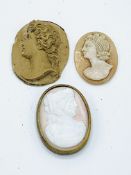 Unmounted lava cameo and 2 others