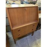 Teak veneer 1980's bureau