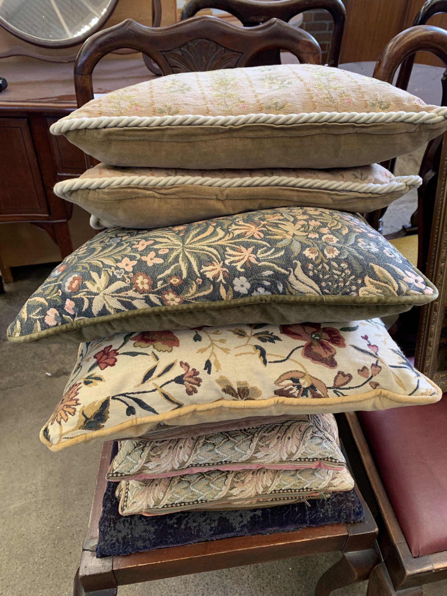 Eight various scatter cushions