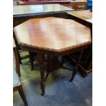 Mahogany octagonal top display table