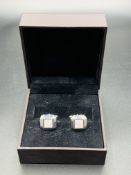 New Dunhill mother of pearl cufflinks marked 925