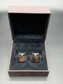 New Dunhill mother of pearl cufflinks, marked 925