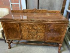 Burr walnut veneer sideboard