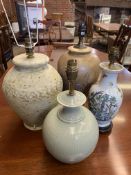 Four ceramic table lamps