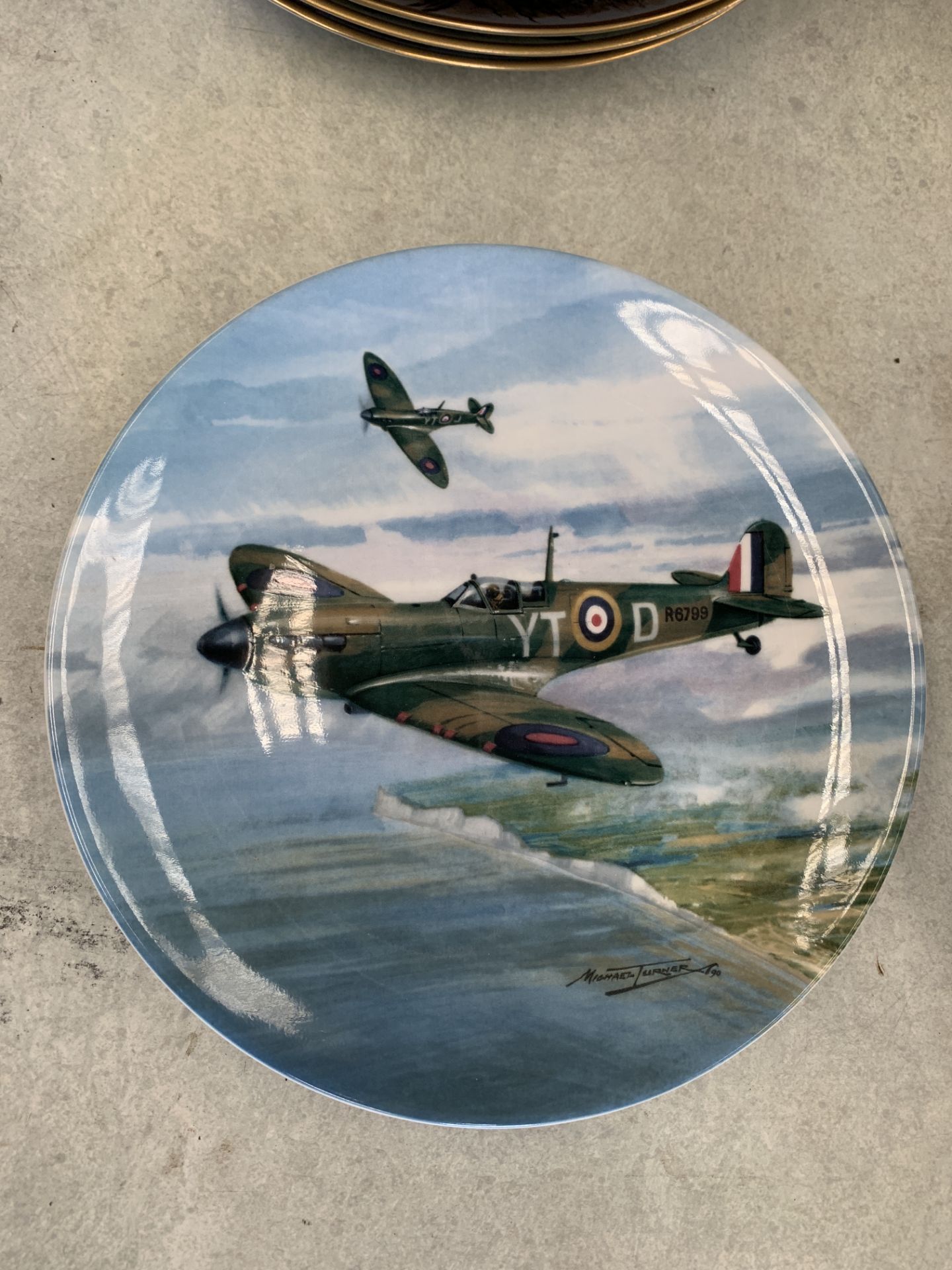Royal Worcester Dambusters plates and Royal Doulton Spitfire plates
