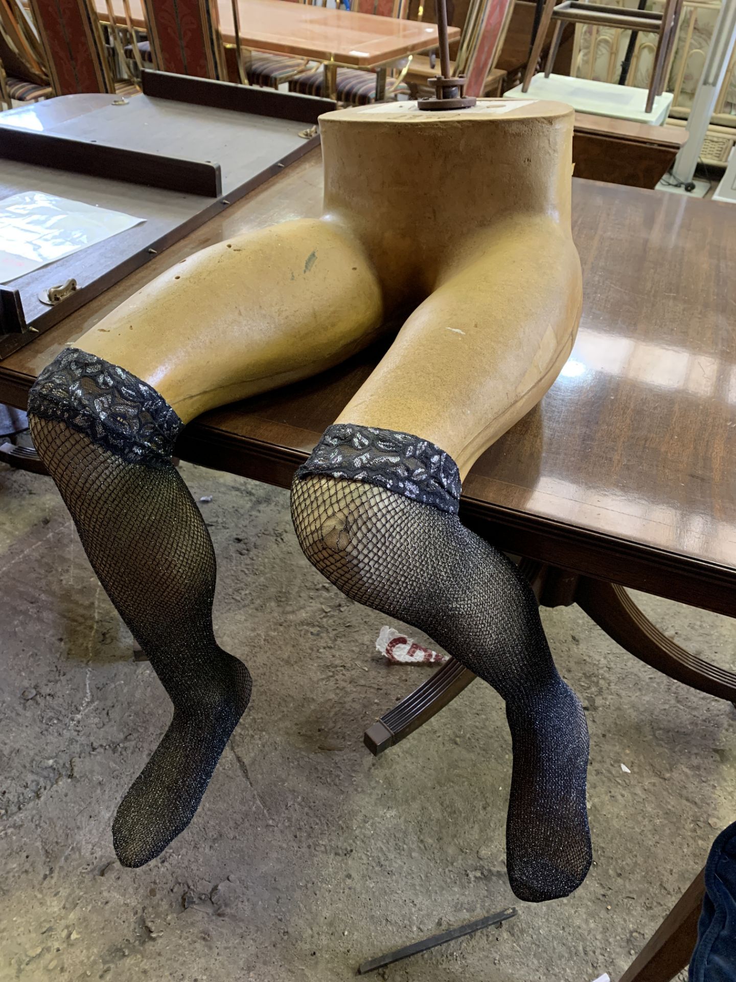 Seated stockings display mannequin. - Image 2 of 2